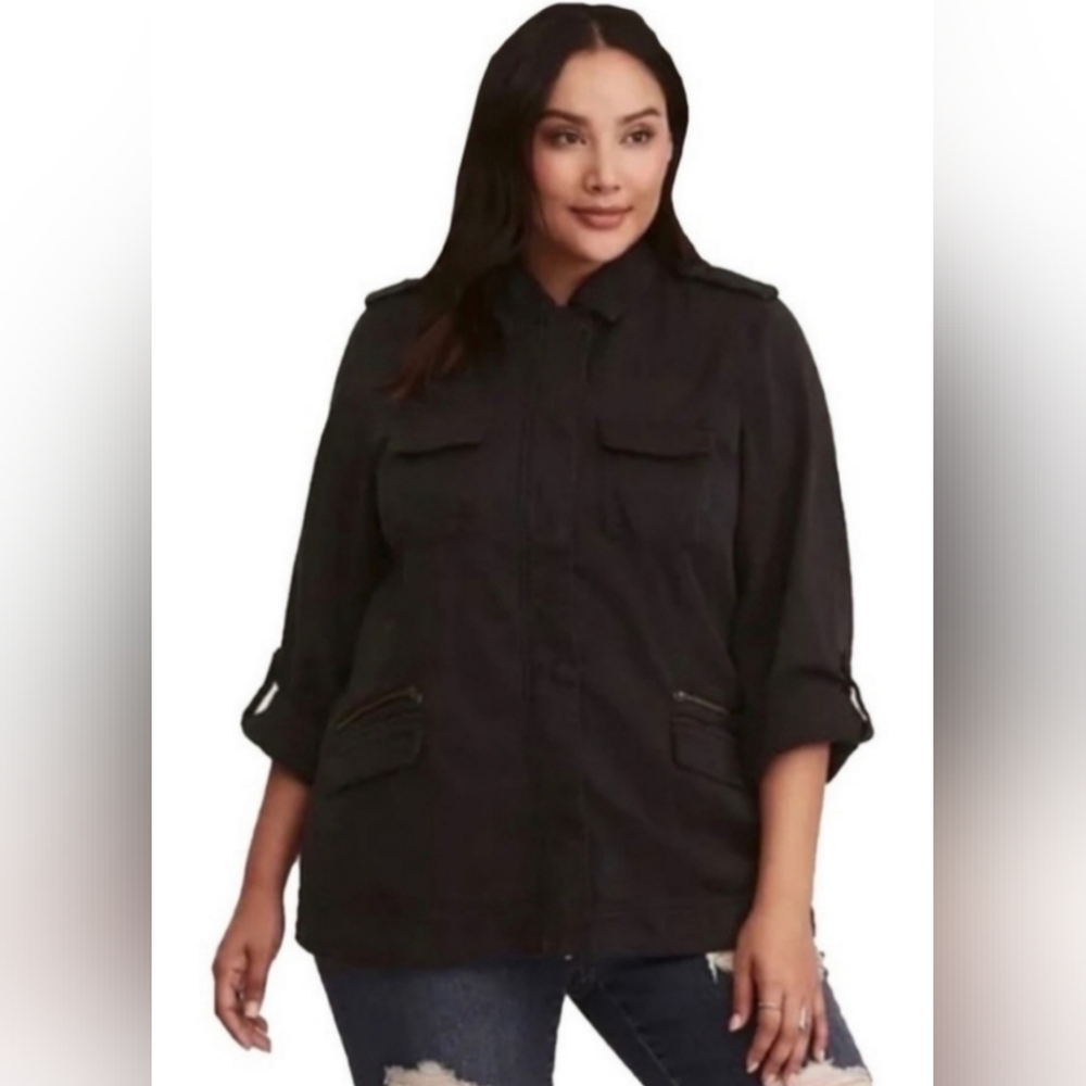 Torrid, Black Twill Jacket, "Property Of No One" Size 3X - Picture 7 of 8